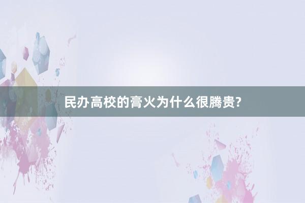 民办高校的膏火为什么很腾贵?