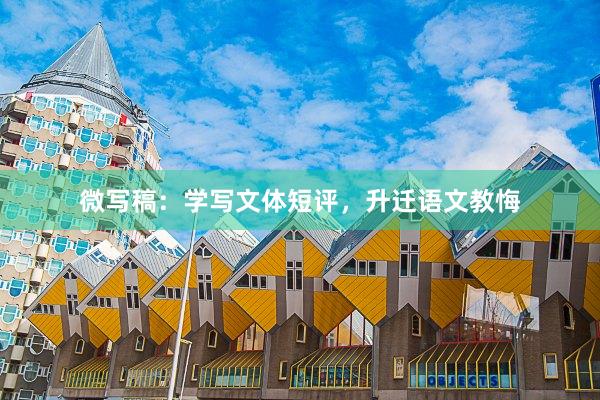 微写稿：学写文体短评，升迁语文教悔