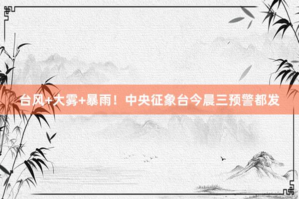 台风+大雾+暴雨！中央征象台今晨三预警都发