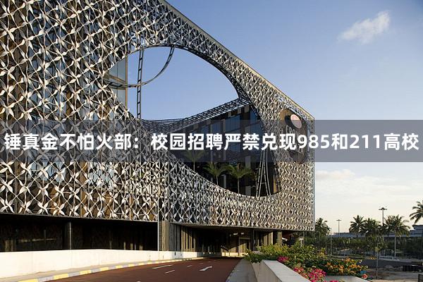 锤真金不怕火部：校园招聘严禁兑现985和211高校