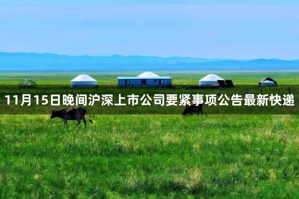 11月15日晚间沪深上市公司要紧事项公告最新快递