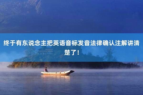 终于有东说念主把英语音标发音法律确认注解讲清楚了！