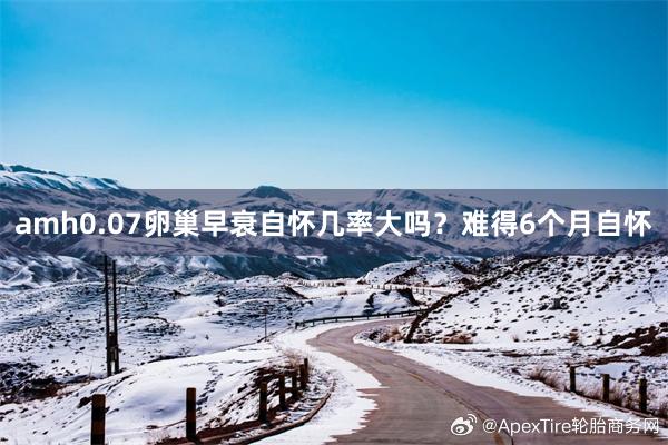 amh0.07卵巢早衰自怀几率大吗？难得6个月自怀